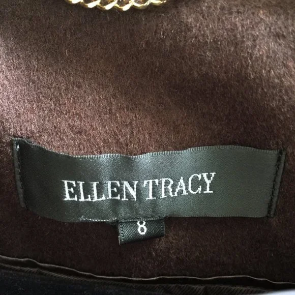 NWT ELLEN TRACY Wool Blend Coat Hooded w/Fox Fur 8 - Picture 4 of 5